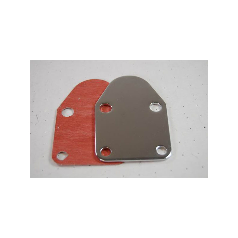 RPC Fuel Pump Block-Off Plate R2057; Chrome Steel for Chevy 262 to 400 