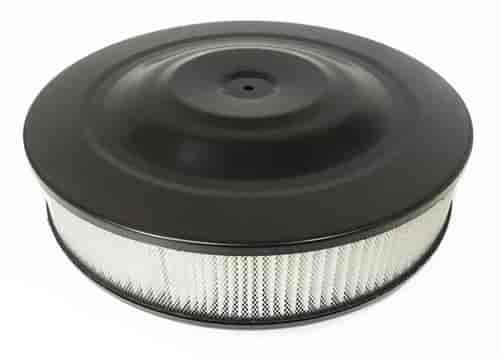 RPC Air Cleaner Assembly R2148BK-BOX; Performance Black Powdercoat Steel Round 14.000 in. 3.000 in. 