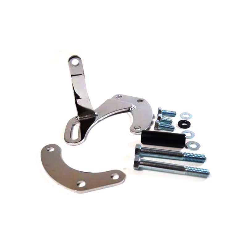 Photo for Racing Power Company (RPC) Power Steering Pump Bracket R3814; Saginaw Power Steering Pump Bracket Chrome Steel Saginaw for Chevy 262 to 400