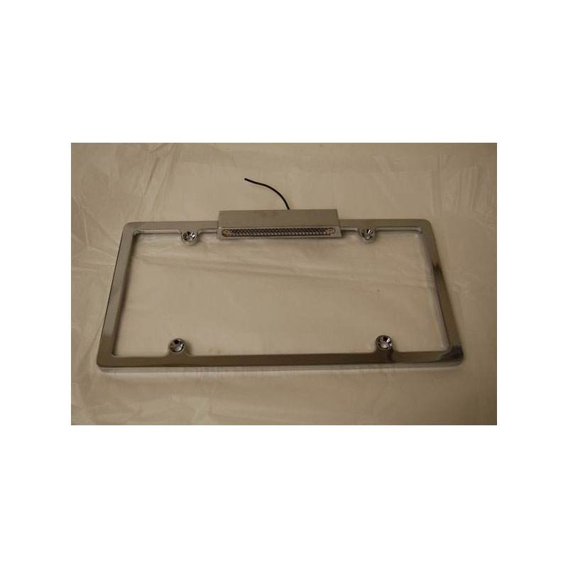 Photo for RPC License Plate Frame R6071; Chrome Aluminum 4-Hole with Brake Light 
