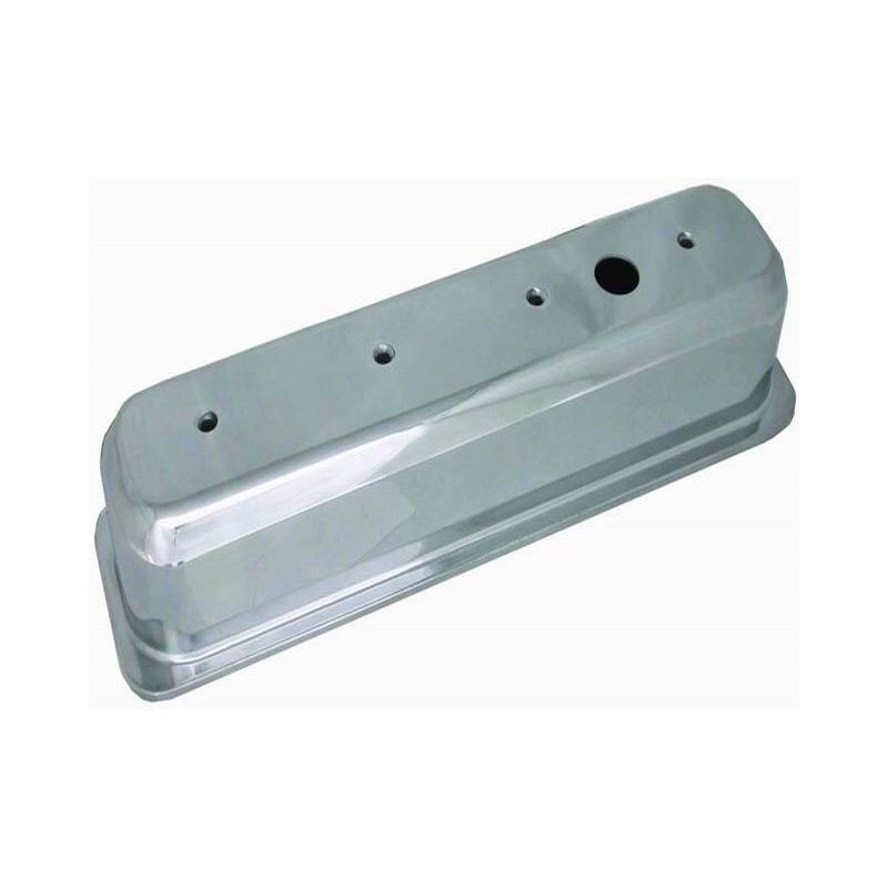 Photo for Racing Power Company (RPC) Valve Cover Set R6146-1; Plain Polished Aluminum for Chevy 262 to 400 