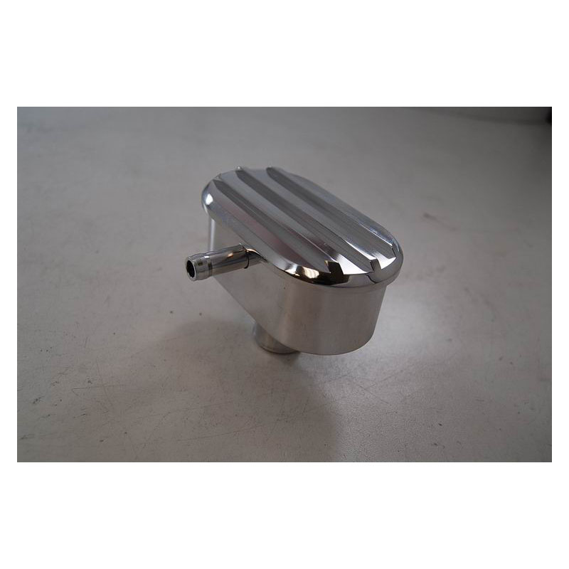 Racing Power Company (RPC) Valve Cover Breather R6500; Nostalgic Oval Polished, Finned Aluminum 