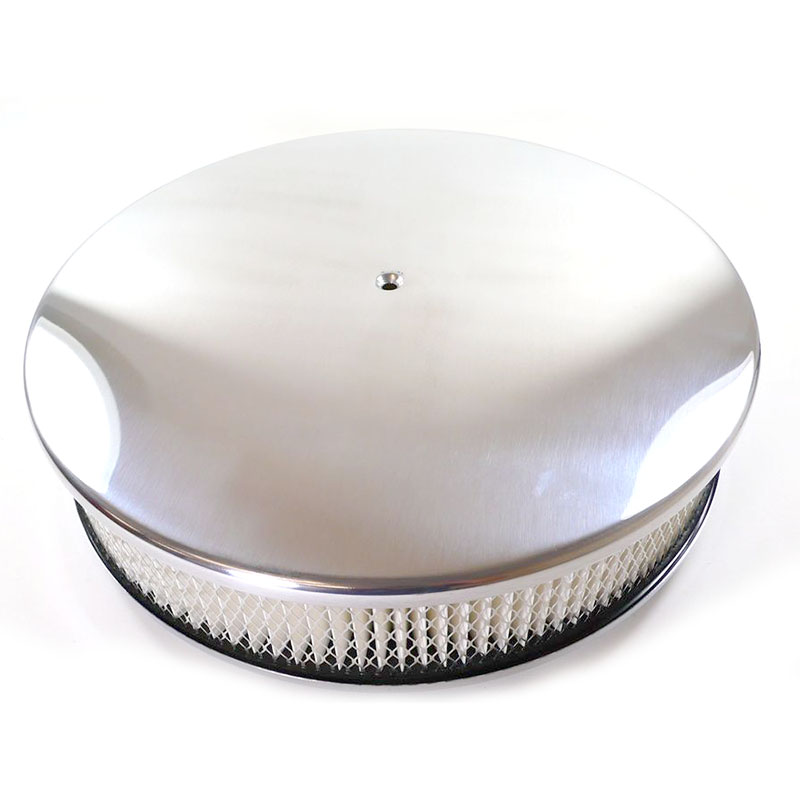 Photo for Racing Power Company (RPC) Air Cleaner Assembly R6902; Plain Polished Aluminum Round 14.000 in. 3.000 in.