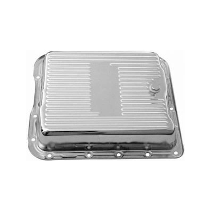 Racing Power Company (RPC) Transmission Oil Pan R7599; Finned Chrome Steel for Chevy 700R4 