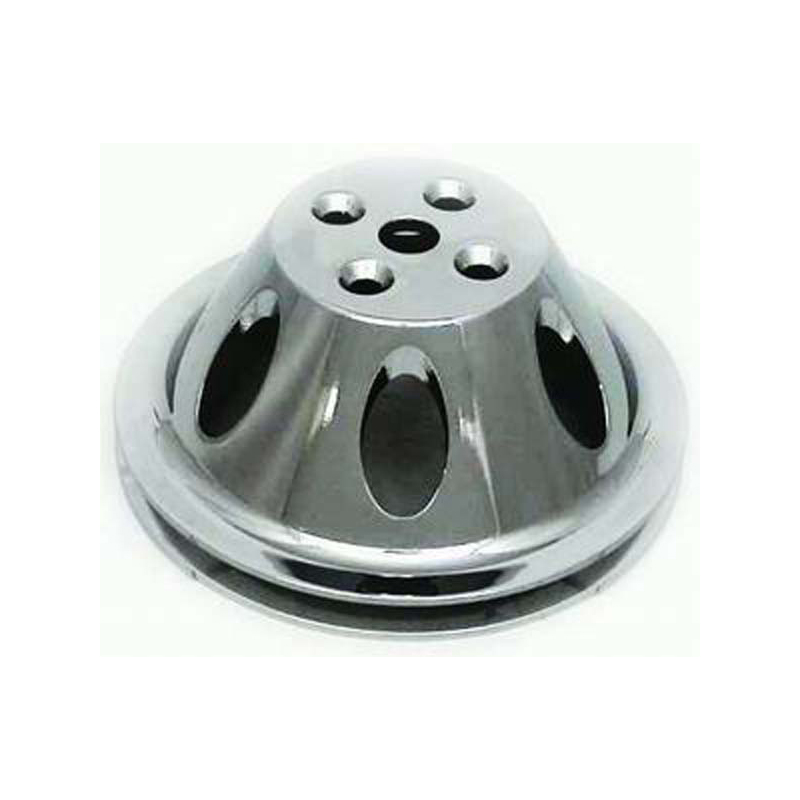 RPC Water Pump Pulley R8840POL; V-Belt Polished Aluminum for 1969 and Up Chevy 396 to 454 