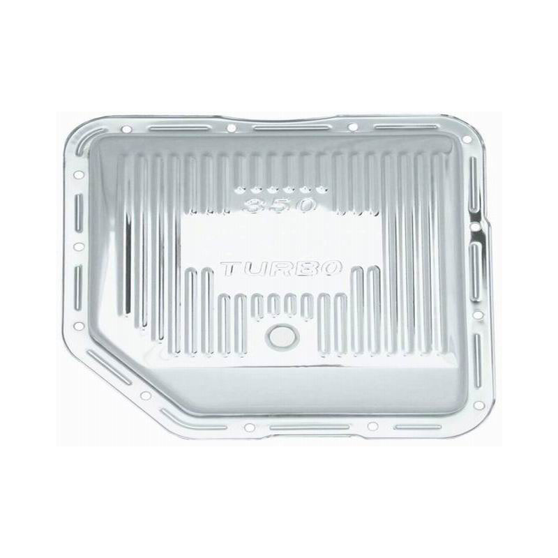 RPC Transmission Oil Pan R9122; Finned, Stock Capacity Chrome Steel for GM TH350 