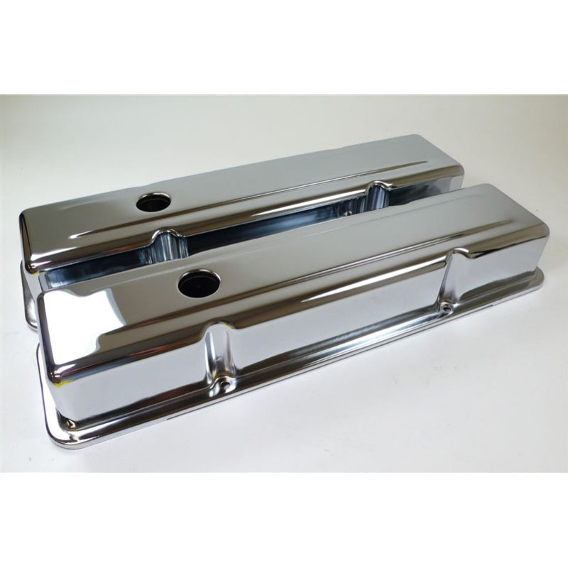 Racing Power Company (RPC) Valve Covers R9216; Chrome Steel for 1958 to 1986 Chevy 262 to 400 