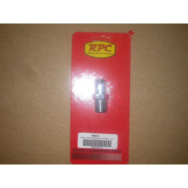 Photo for Racing Power Company (RPC) Intake Manifold Pipe Fitting R9515; NPT to Hose Barb Adapter Adapter Chrome 5/8 in. Hose Barb Straight 1/2 in. NPT