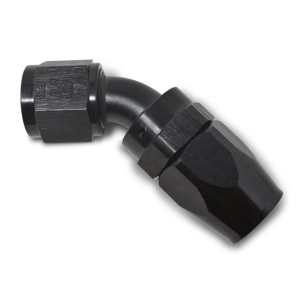 Russell Hose End 610125; Pro Classic Swivel Hose End Black -12AN -12AN Female 45 deg. 