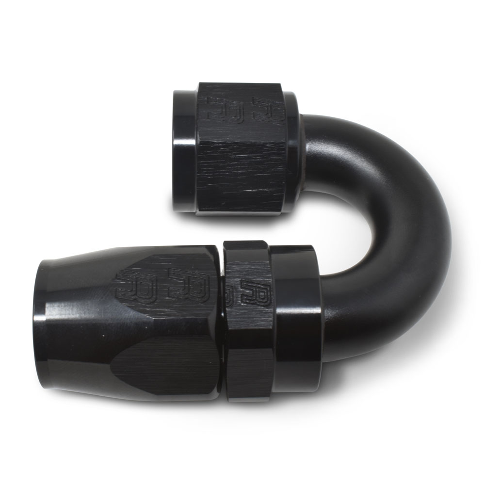 Russell Hose End 613505; Full Flow Swivel Hose End Black -06AN -06AN Female 180 deg. 