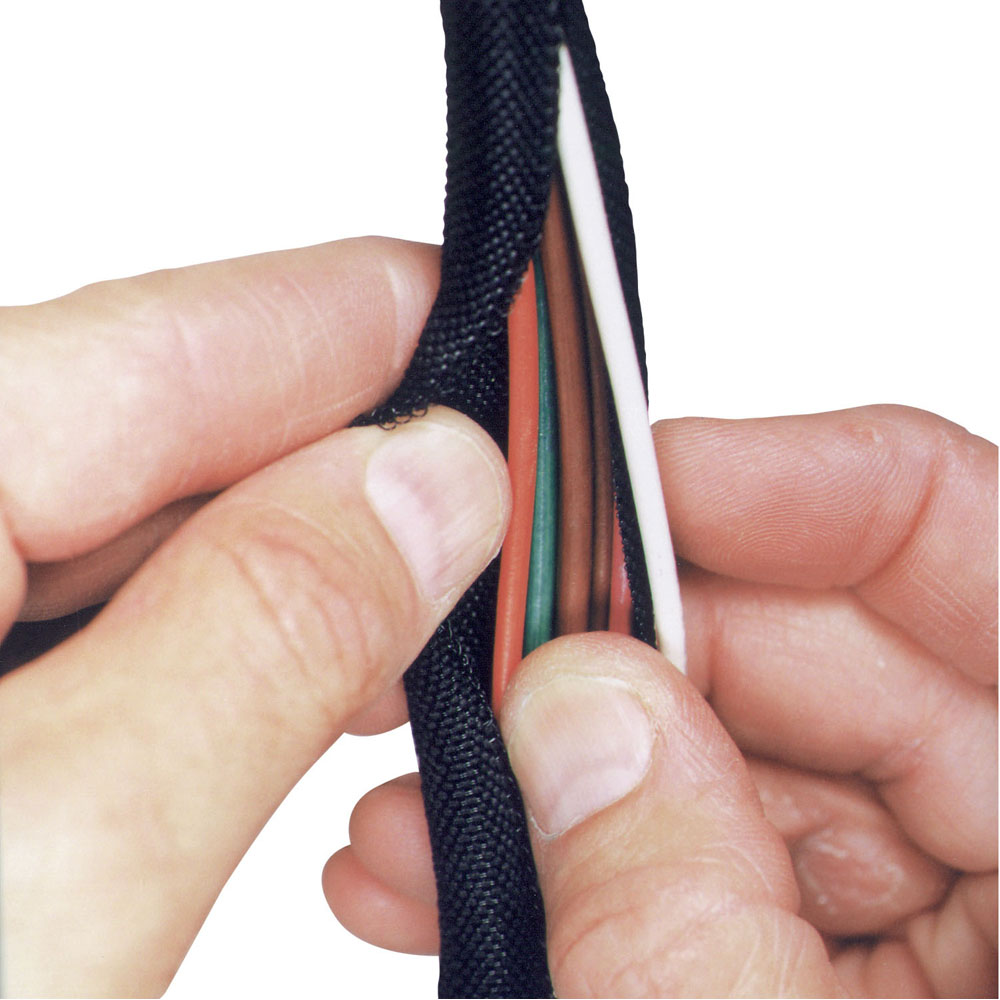Russell Wire Sleeving 629120; Wrap It Sleeving 10 ft. Black 0.500 in. Woven Polyester 