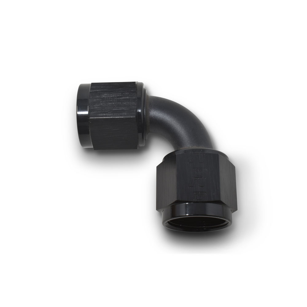 Russell AN Fitting 640173; AN to AN Coupler Black -08AN Female -08AN Female 90 deg. 