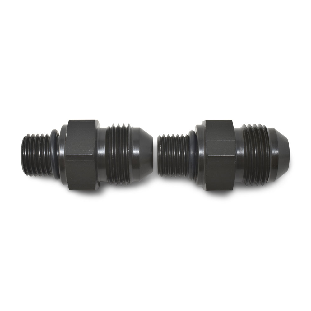 Russell Transmission Oil Cooler End Fitting 640520; Transmission Line Adapters AN to NPS Adapter Black -06AN Male Straight 1/4 in. NPS Male for GM TH350, TH400, 700R4 