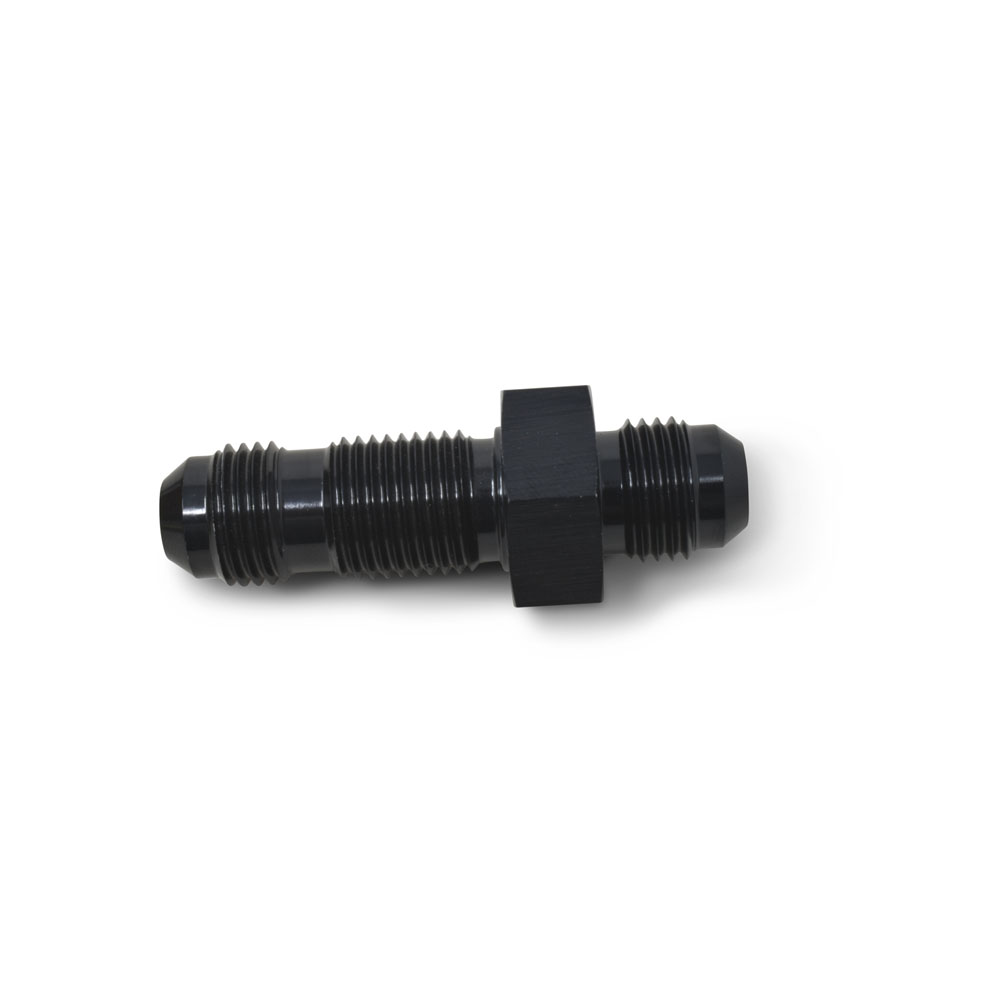 Russell AN Fitting 661183; AN to AN Bulkhead Union Black -06AN Male -06AN Male Straight 