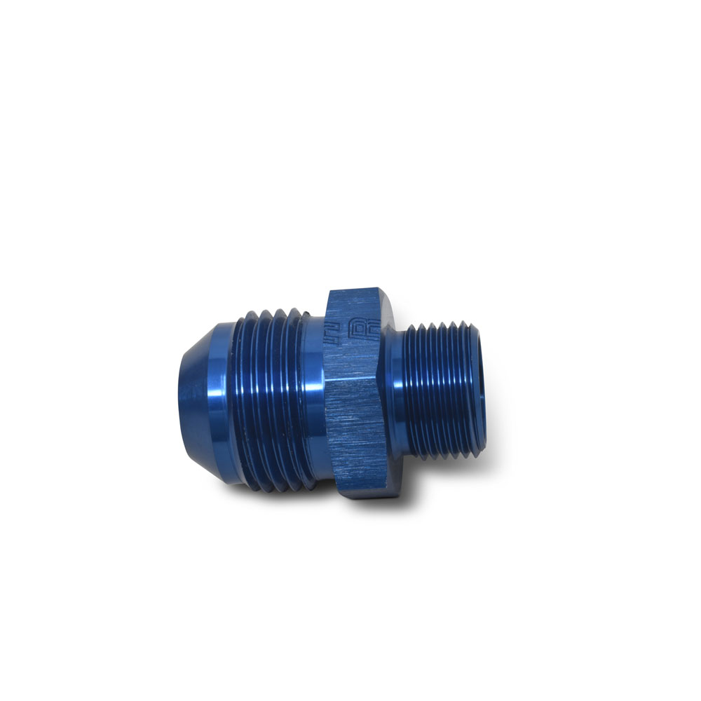 Russell AN Fitting 670460; AN to Metric Adapter Blue -06AN Male 10mm x 1.25 Male Straight 