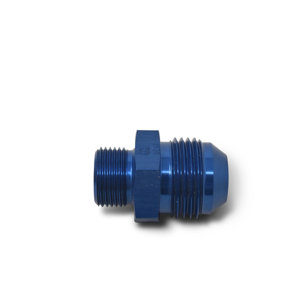 Russell AN Fitting 670460; AN to Metric Adapter Blue -06AN Male 10mm x 1.25 Male Straight 