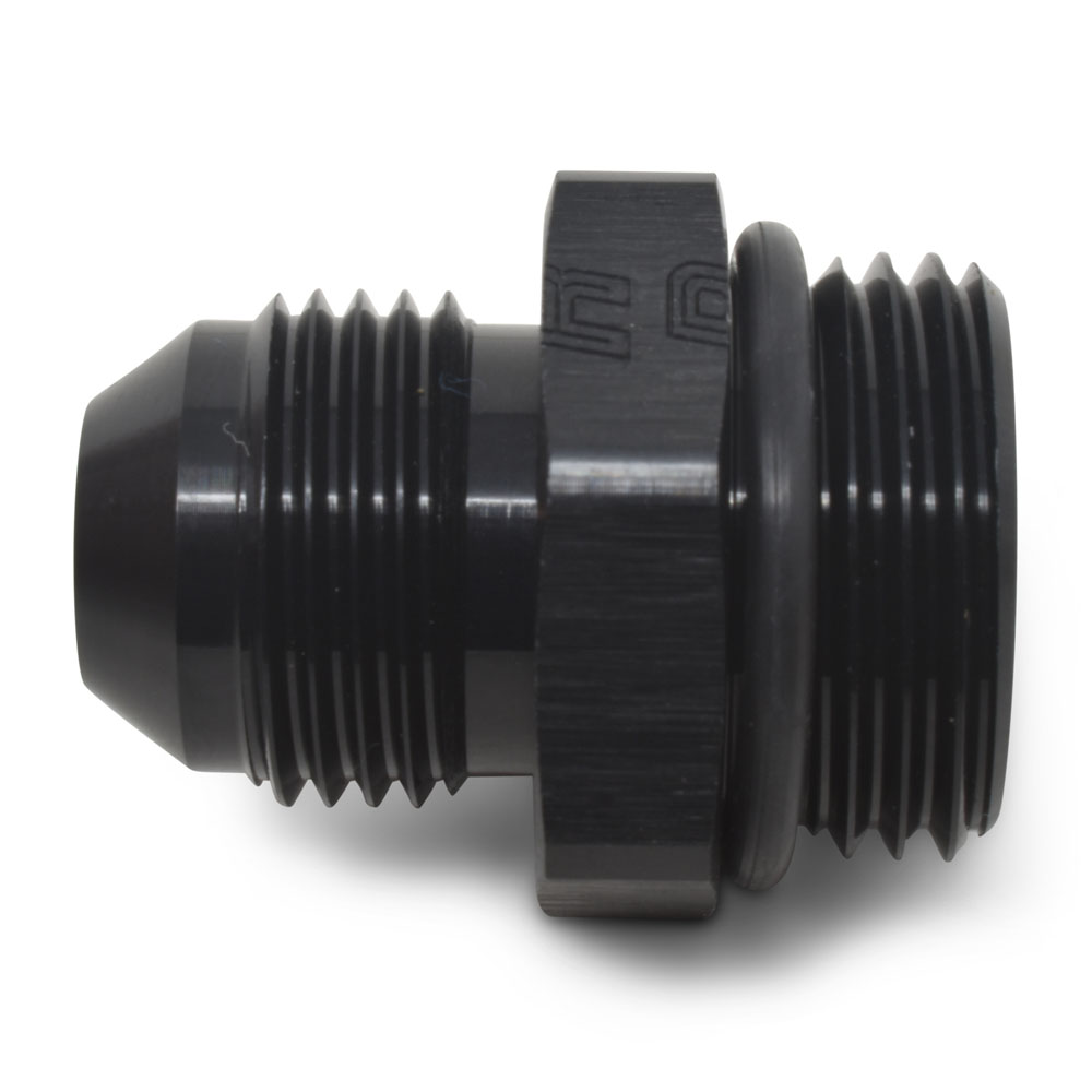 Russell AN Fitting 670640; AN to ORB Adapter Black -06AN Male -08AN ORB Male Straight 