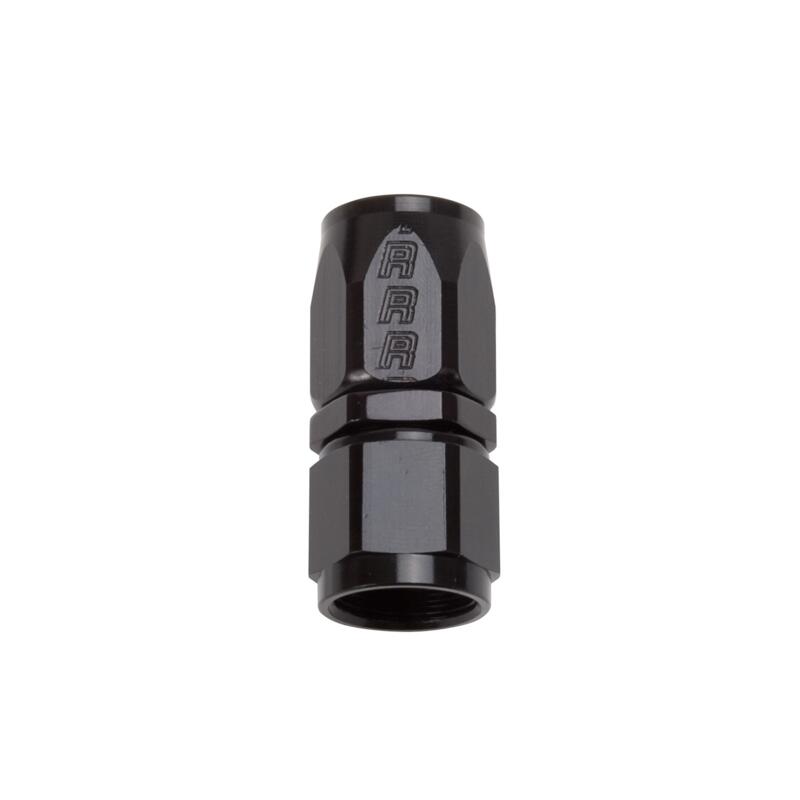 Russell Fuel Hose Fitting 610015; Pro Classic Full Flow Hose End Black Anodized -04AN Straight -04AN Female 
