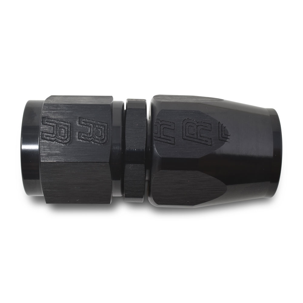 Russell Fuel Hose Fitting 610015; Pro Classic Full Flow Hose End Black Anodized -04AN Straight -04AN Female 