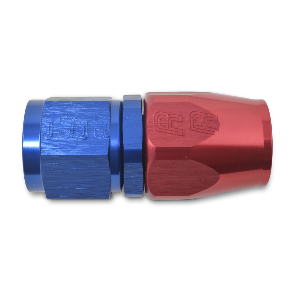 Russell Fuel Hose Fitting 610020; Swivel Hose End Blue/Red Anodized -06AN Straight -06AN Female 