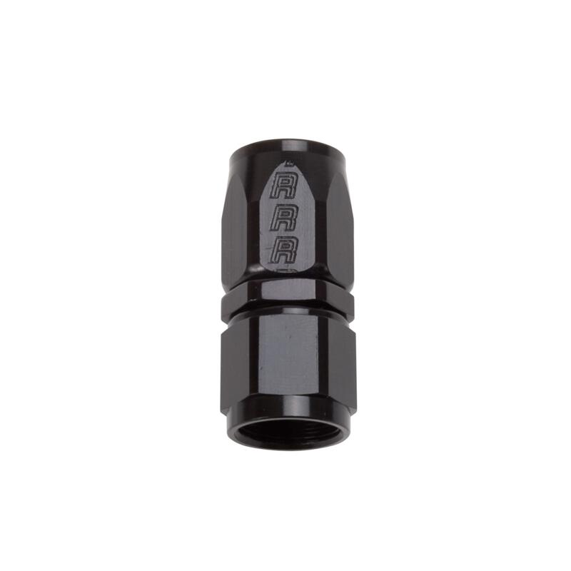 Russell Fuel Hose Fitting 610025; Pro Classic Full Flow Hose End Black Anodized -06AN Straight -06AN Female 