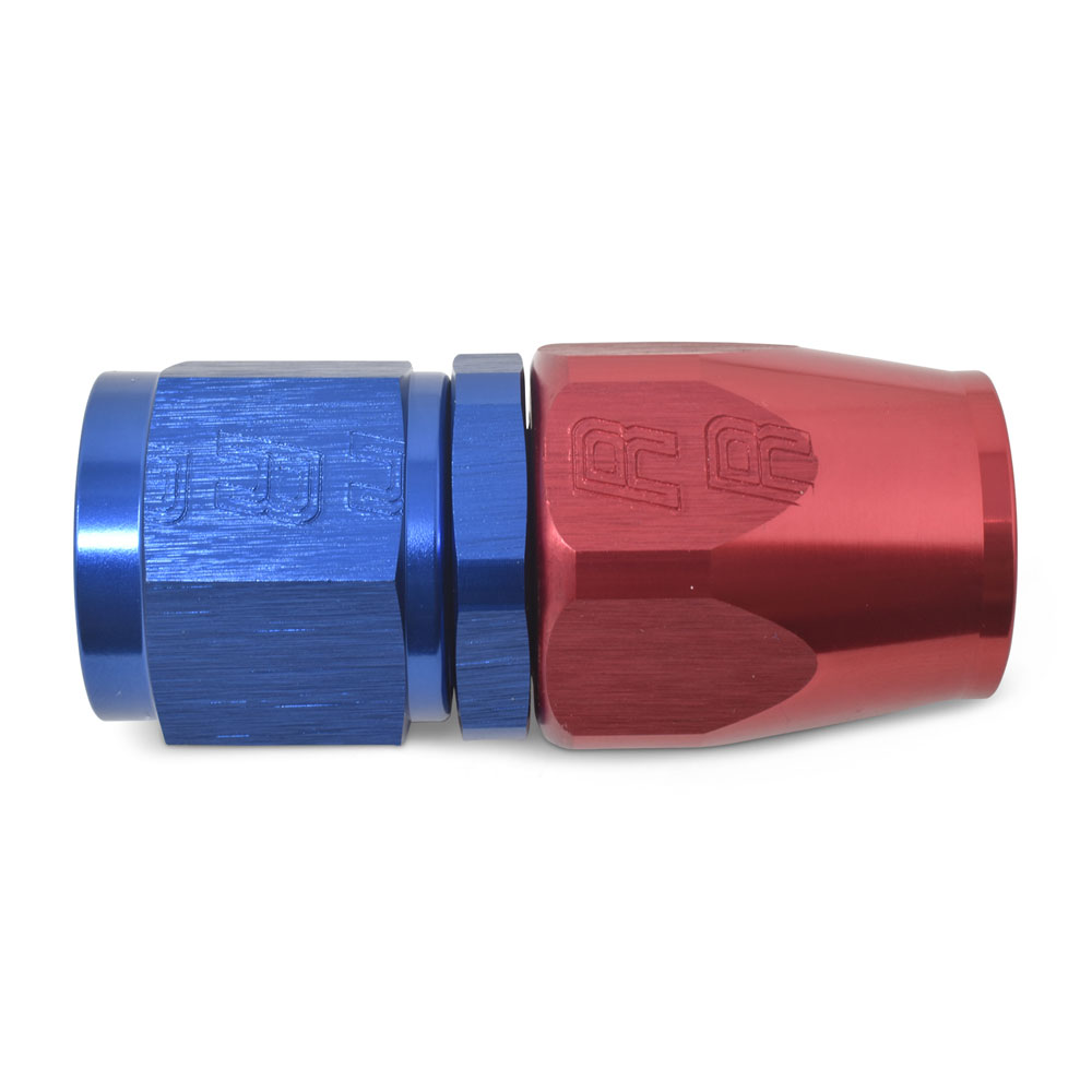 Russell Fuel Hose Fitting 610040; Swivel Hose End Blue/Red Anodized -10AN Straight -10AN Female 