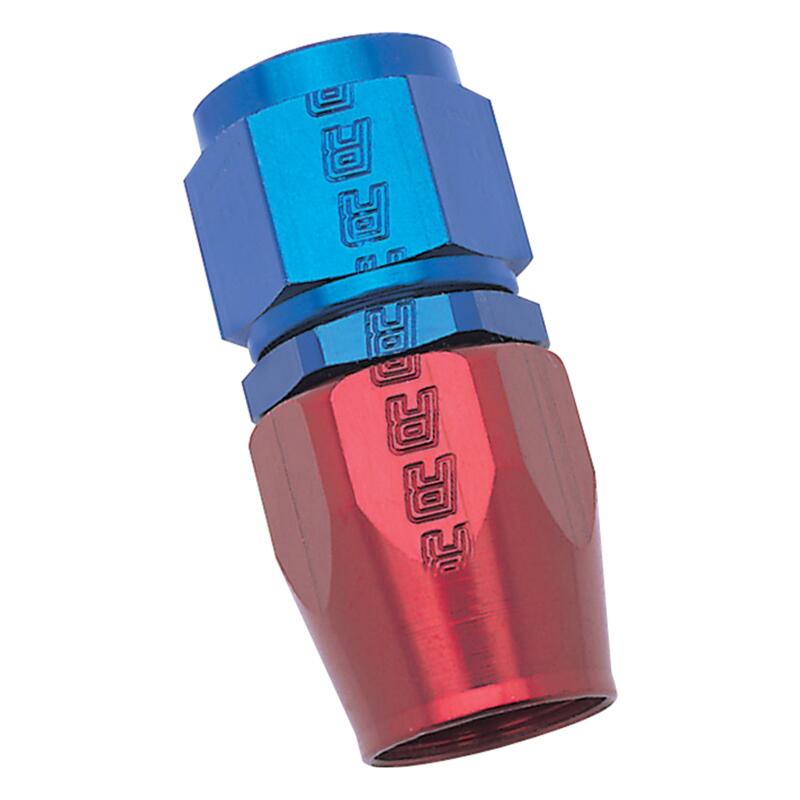 Russell Fuel Hose Fitting 610050; Swivel Hose End Blue/Red Anodized -12AN Straight -12AN Female 