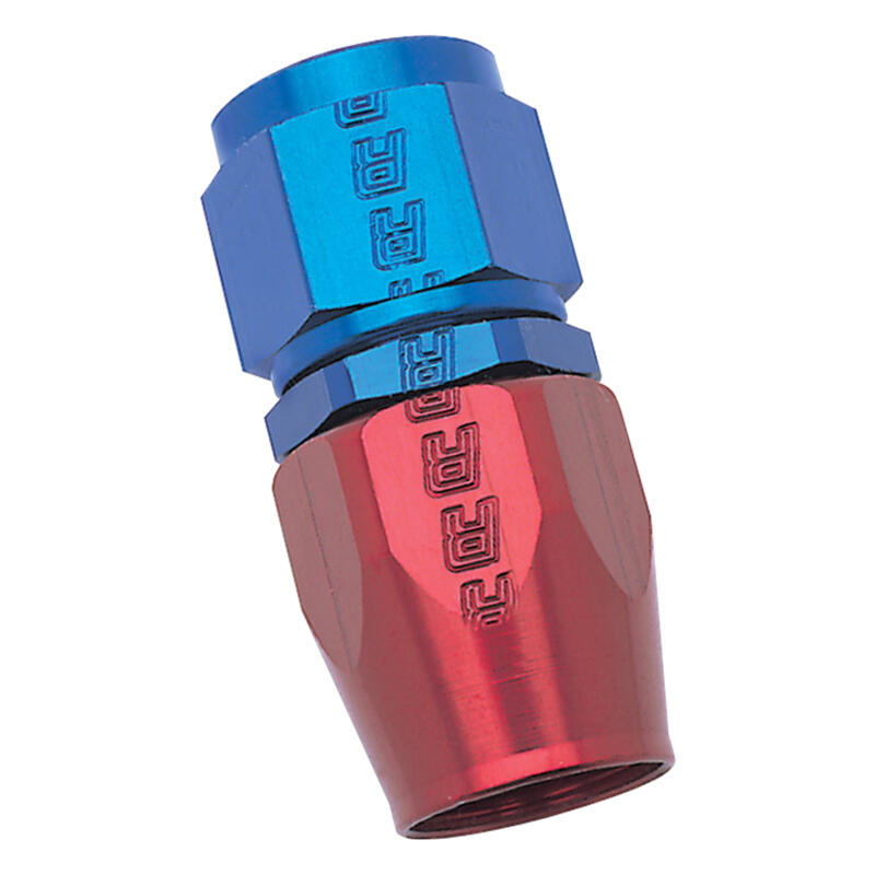 Russell Fuel Hose Fitting 610060; Swivel Hose End Blue/Red Anodized -16AN Straight -16AN Female 