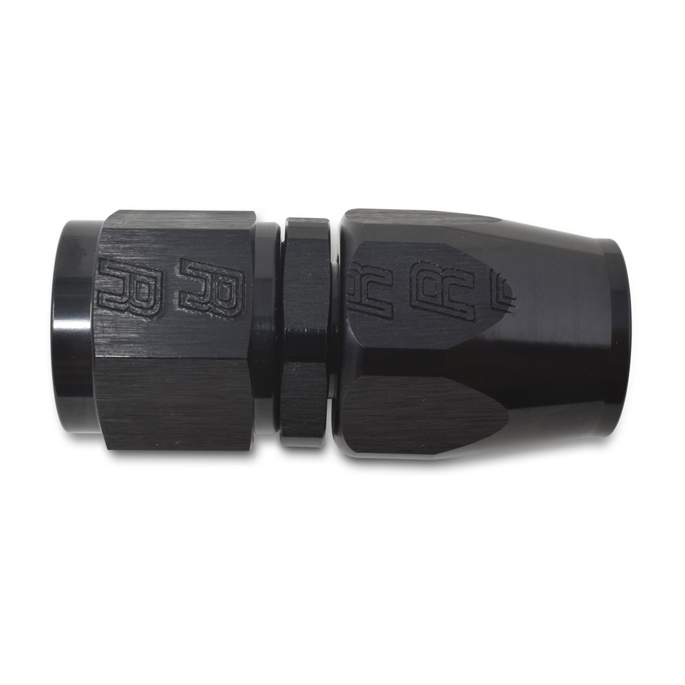 Russell Fuel Hose Fitting 610065; Swivel Hose End Black Anodized -16AN Straight -16AN Female 