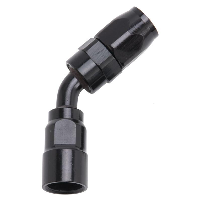 Russell Fuel Hose Fitting 610105; Pro Classic Swivel Hose End Black Anodized -08AN 45 deg. -08AN Female 