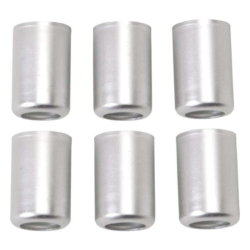 Russell Fuel Hose Fitting Crimp Collar 610363; Crimp On Hose End Crimp Collar Clear ANodized -06AN Straight 