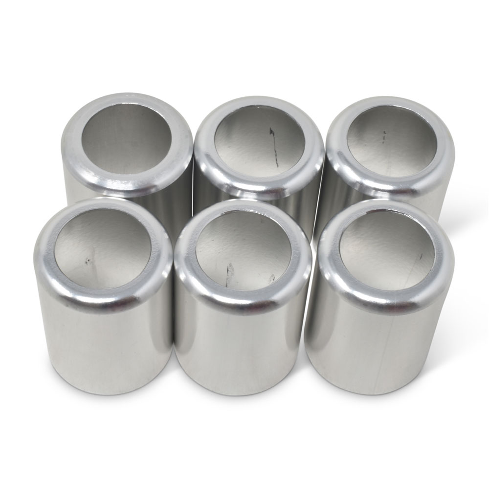 Russell Fuel Hose Fitting Crimp Collar 610363; Crimp On Hose End Crimp Collar Clear ANodized -06AN Straight 