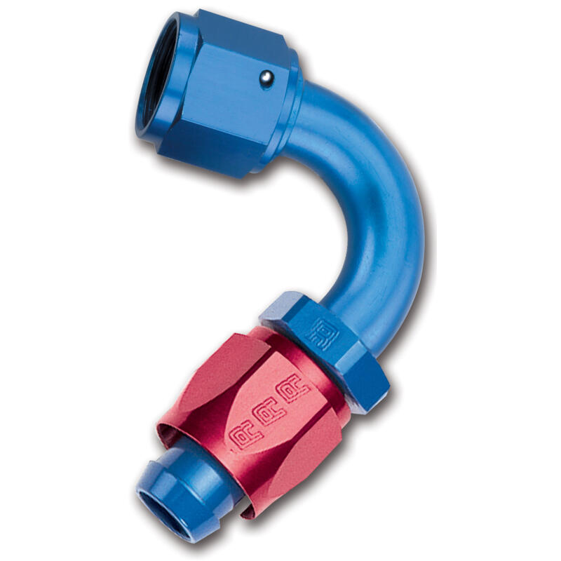 Russell Fuel Hose Fitting 613400; Swivel Hose End Blue/Red Anodized -06AN 120 deg. -06AN Female 