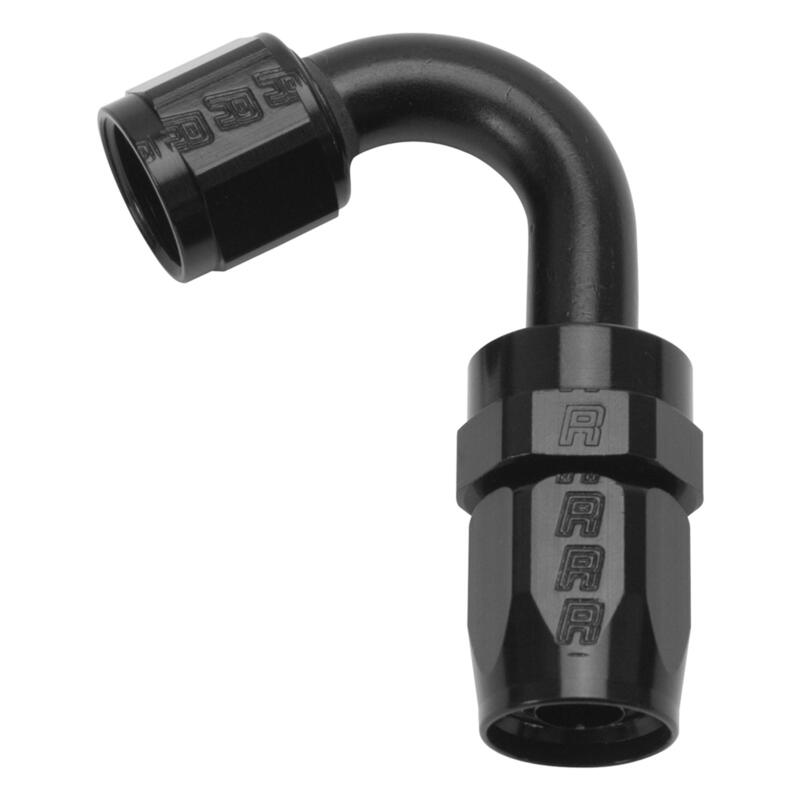 Russell Fuel Hose Fitting 613405; Pro Classic Swivel Hose End Black Anodized -06AN 120 deg. -06AN Female 