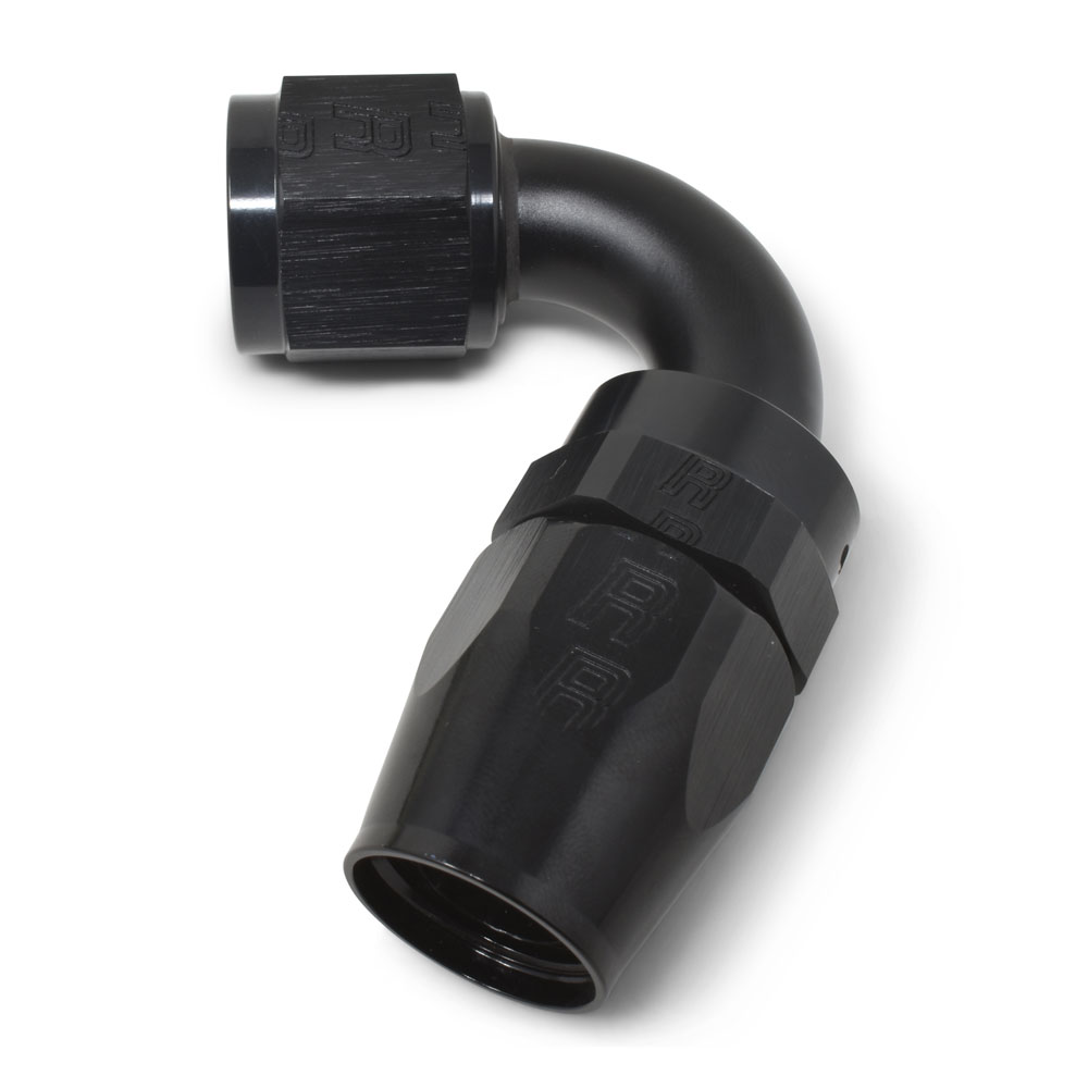 Russell Fuel Hose Fitting 613405; Pro Classic Swivel Hose End Black Anodized -06AN 120 deg. -06AN Female 