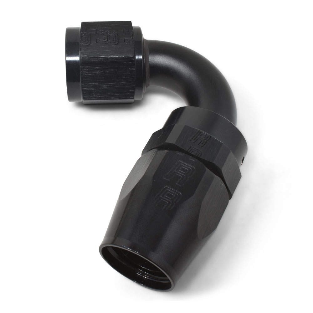 Russell Fuel Hose Fitting 613415; Pro Classic Swivel Hose End Black Anodized -08AN 120 deg. -08AN Female 