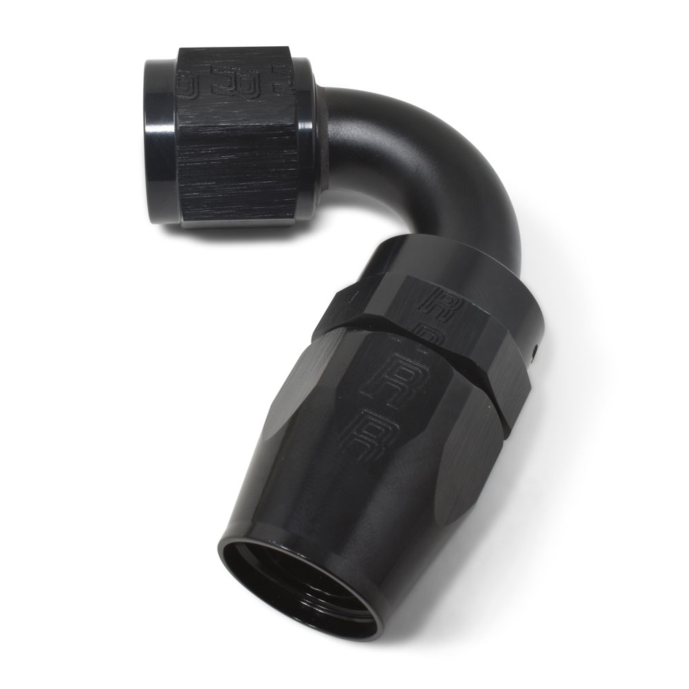 Russell Fuel Hose Fitting 613425; Pro Classic Swivel Hose End Black Anodized -10AN 120 deg. -10AN Female 