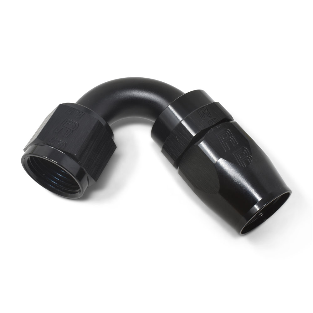 Russell Fuel Hose Fitting 613425; Pro Classic Swivel Hose End Black Anodized -10AN 120 deg. -10AN Female 