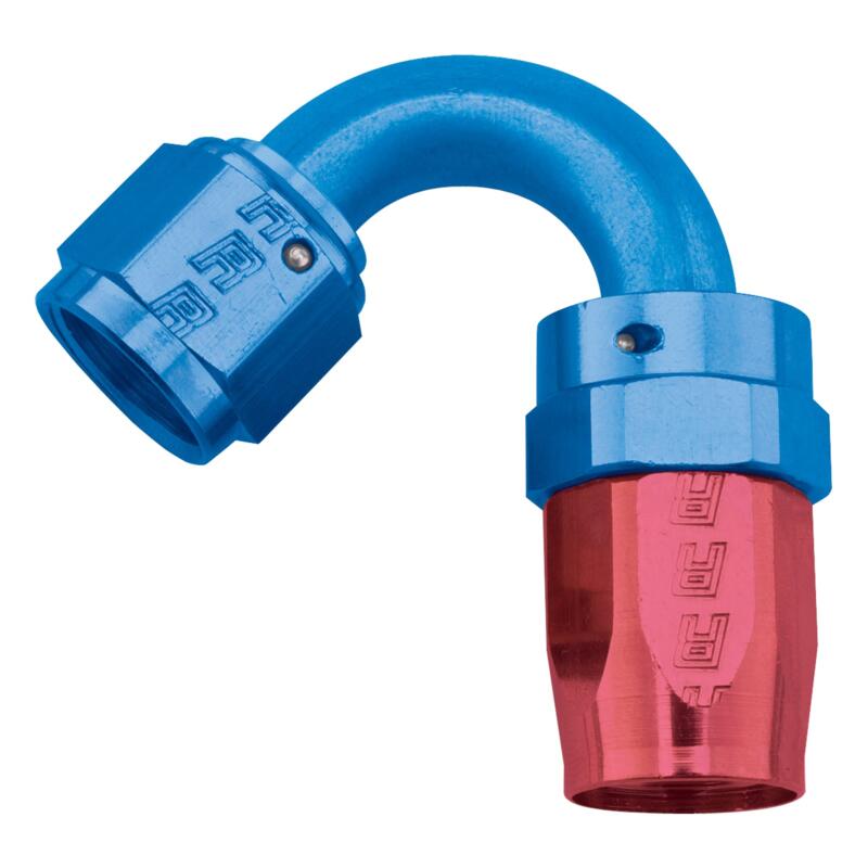 Russell Fuel Hose Fitting 613430; Swivel Hose End Blue/Red Anodized -12AN 120 deg. -12AN Female 