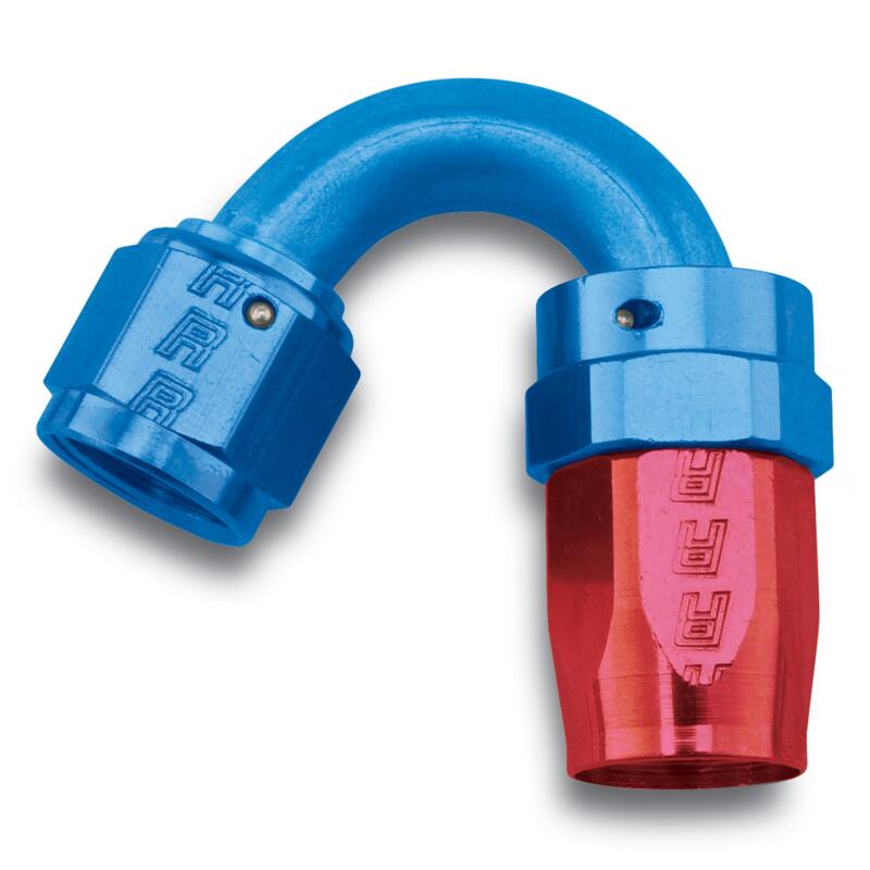 Russell Fuel Hose Fitting 613480; Swivel Hose End Blue/Red Anodized -12AN 150 deg. -12AN Female 