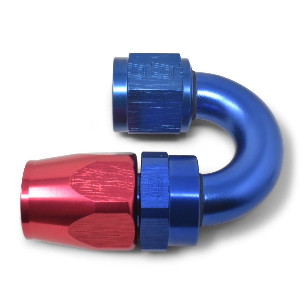 Russell Fuel Hose Fitting 613500; Swivel Hose End Blue/Red Anodized -06AN 180 deg. -06AN Female 