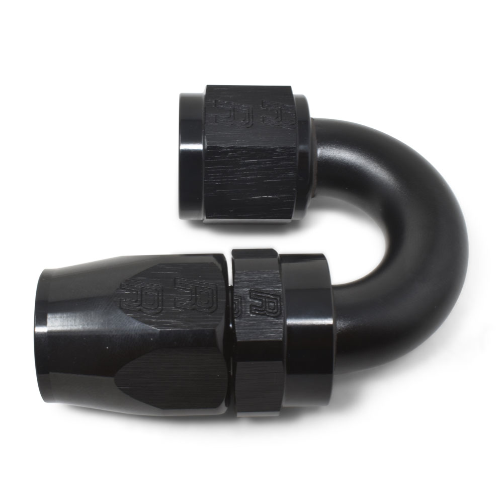 Russell Fuel Hose Fitting 613535; Pro Classic Swivel Hose End Black Anodized -12AN 180 deg. -12AN Female 