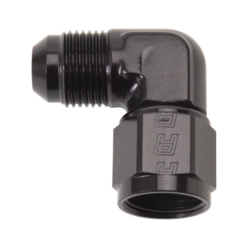 Russell AN Fitting 614805; AN to AN Coupler Black -06AN Female 90 deg. -06AN Male 