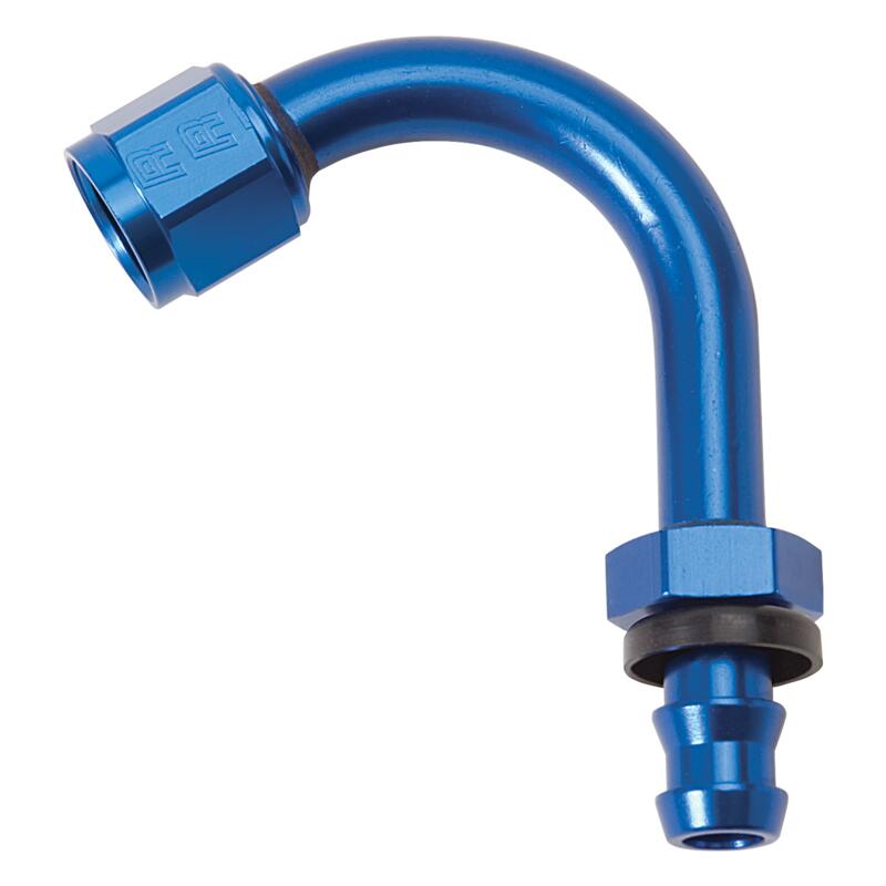 Russell Fuel Hose Fitting 624260; Non Swivel Hose End Blue Anodized -06AN 120 deg. -06AN Female 