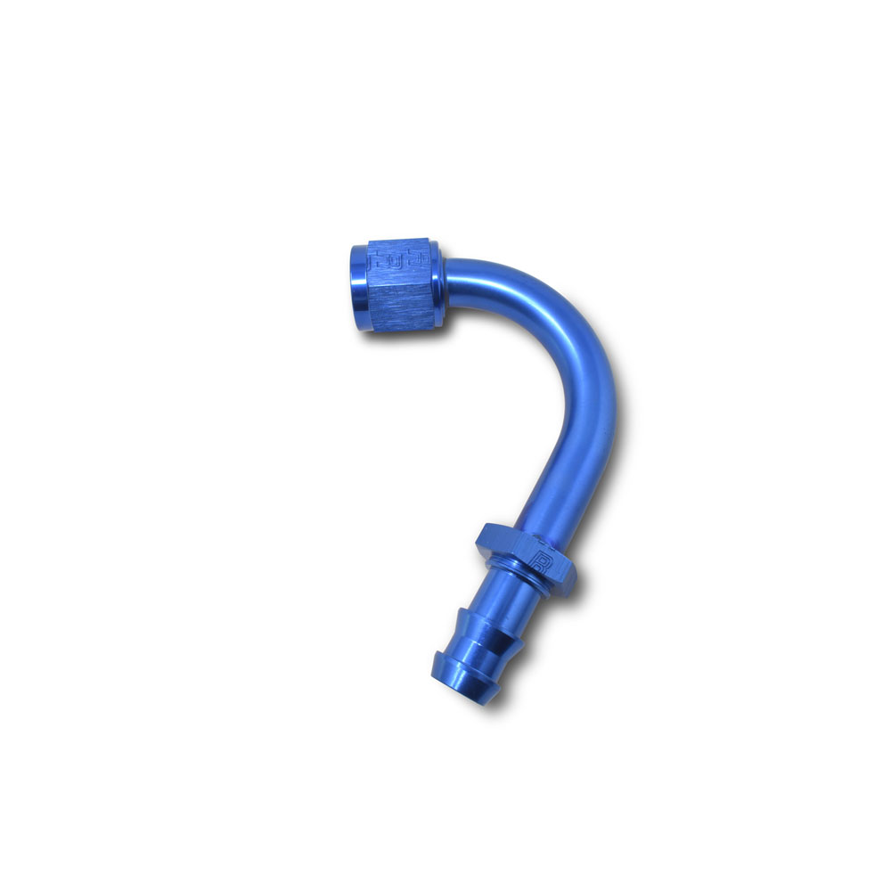 Russell Fuel Hose Fitting 624260; Non Swivel Hose End Blue Anodized -06AN 120 deg. -06AN Female 