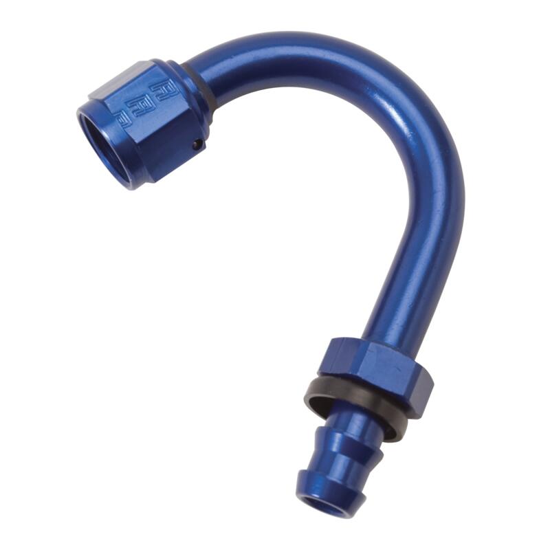 Russell Fuel Hose Fitting 624320; Non Swivel Hose End Blue Anodized -10AN 150 deg. -10AN Female 
