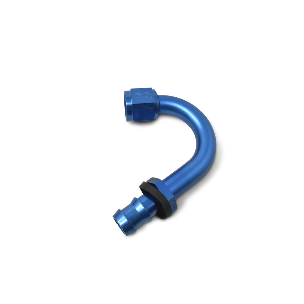 Russell Fuel Hose Fitting 624320; Non Swivel Hose End Blue Anodized -10AN 150 deg. -10AN Female 