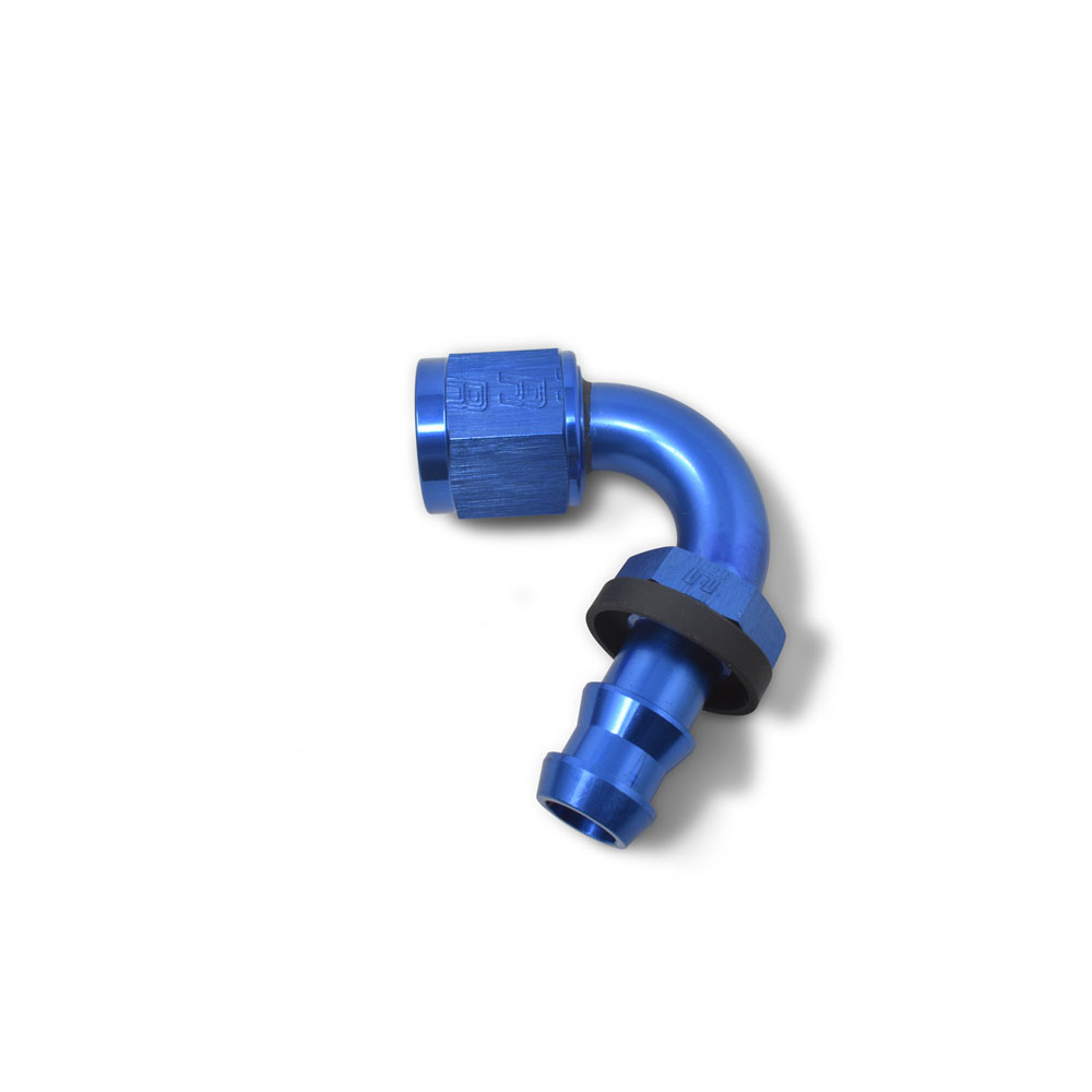 Russell Fuel Hose Fitting 626000; Non Swivel Hose End Blue Anodized -06AN 120 deg. -06AN Female 