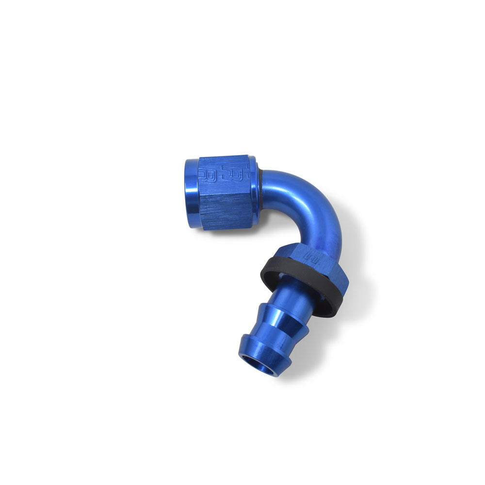Russell Fuel Hose Fitting 626010; Non Swivel Hose End Blue Anodized -08AN 120 deg. -08AN Female 