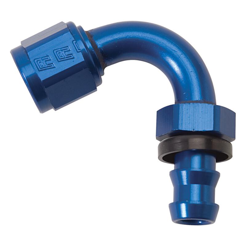 Russell Hose End 626040; Non Swivel Hose End Blue Anodized -08AN 150 deg. -08AN Female 